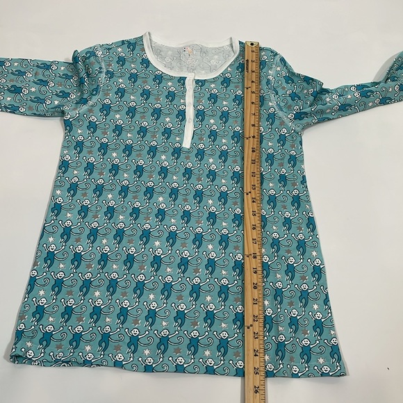 Roller Rabbit Star Monkey Panamas Size S Aqua Henley And Pants EUC - Picture 9 of 10